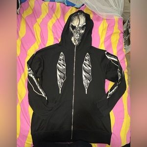 Full Zip Skeleton Jacket Zipper Hoodie